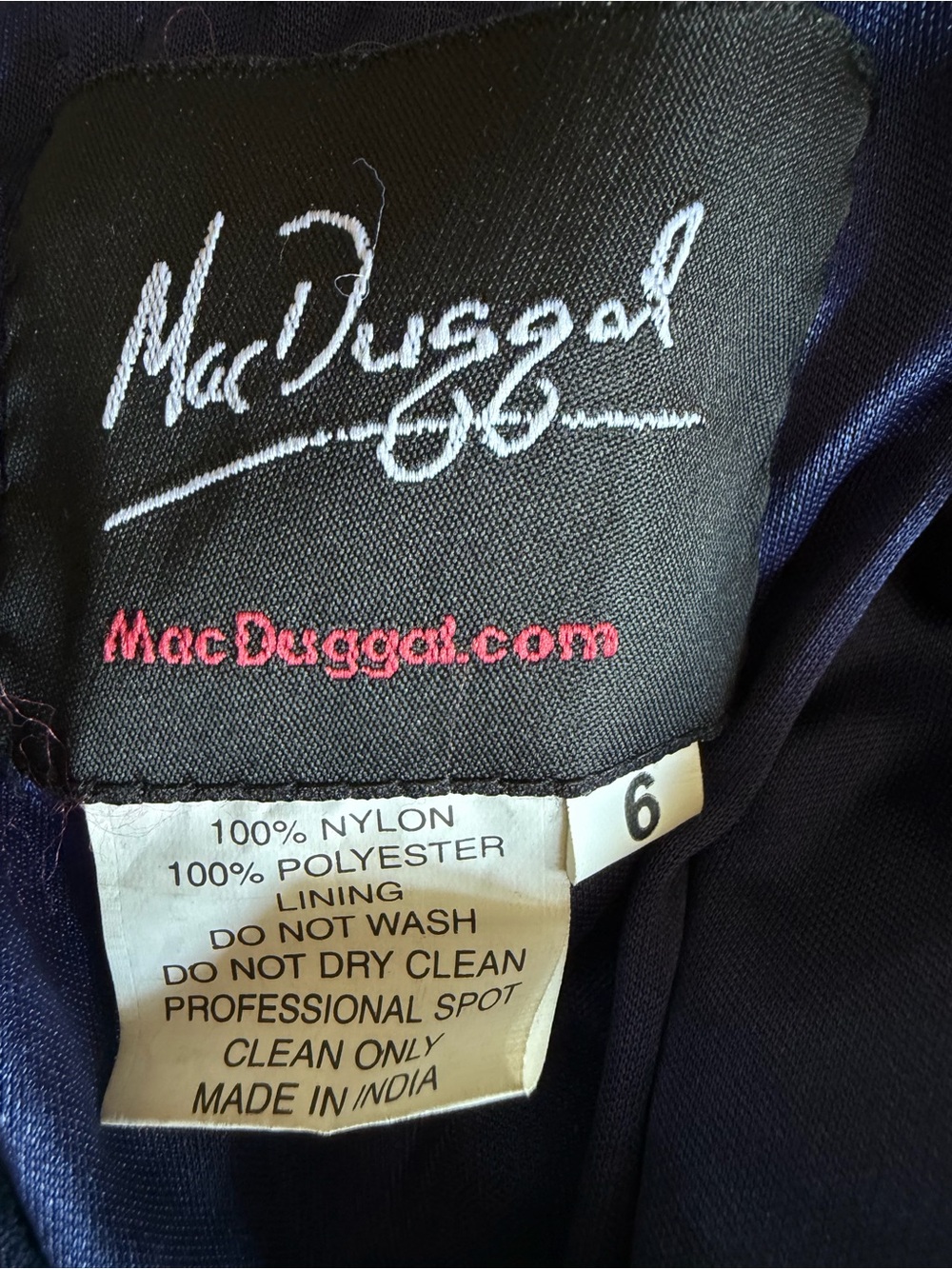 Mac Duggal embellished evening gown, size 6, midnight navy blue, formal - Picture 11 of 11